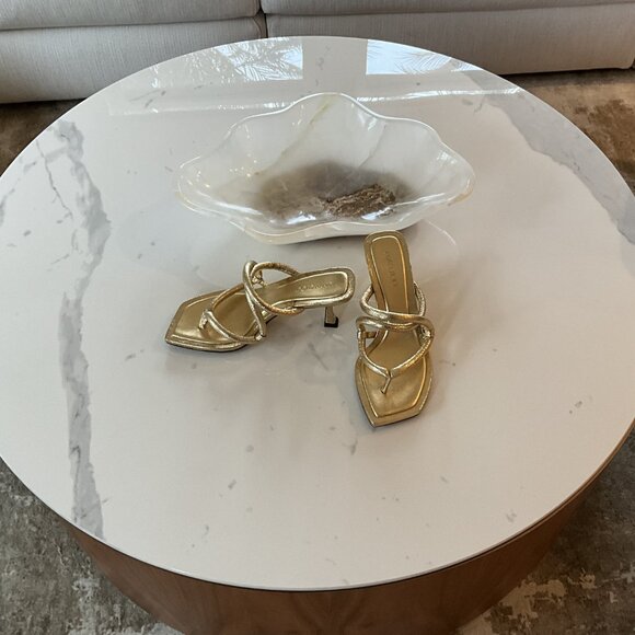 Jimmy Choo metallic gold strappy heel sandals size 36 1/2 - Picture 4 of 6